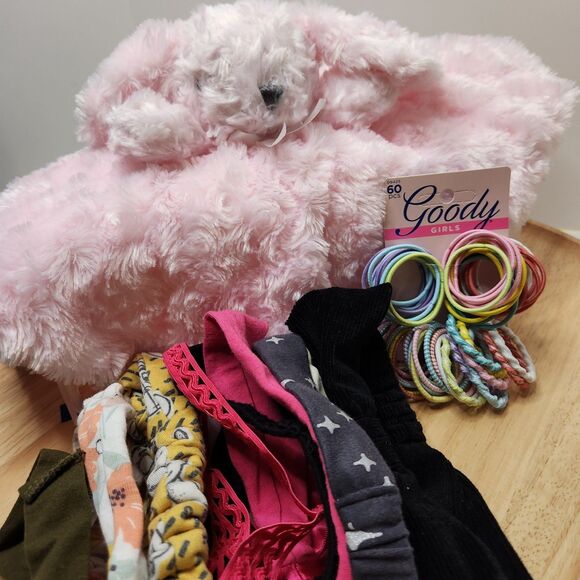 Blankets Beyond Baby Girls bundle lovey hair accessories lot - Picture 1 of 5